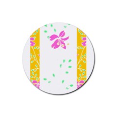 Flowers Illustration T- Shirtflowers T- Shirt (2) Rubber Coaster (round) by EnriqueJohnson