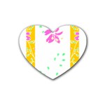 Flowers Illustration T- Shirtflowers T- Shirt (2) Rubber Heart Coaster (4 pack) Front