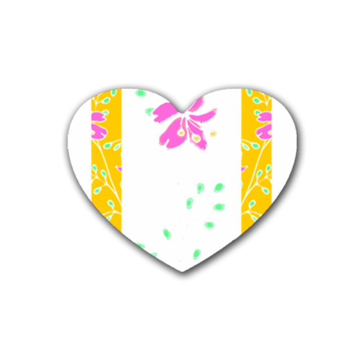 Flowers Illustration T- Shirtflowers T- Shirt (2) Rubber Heart Coaster (4 pack)