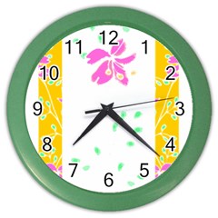 Flowers Illustration T- Shirtflowers T- Shirt (2) Color Wall Clock by EnriqueJohnson