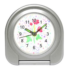 Flowers Illustration T- Shirtflowers T- Shirt (3) Travel Alarm Clock by EnriqueJohnson