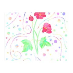 Flowers Illustration T- Shirtflowers T- Shirt (3) Two Sides Premium Plush Fleece Blanket (mini)