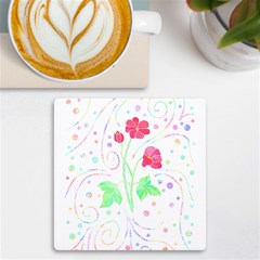 Flowers Illustration T- Shirtflowers T- Shirt (3) Uv Print Square Tile Coaster  by EnriqueJohnson