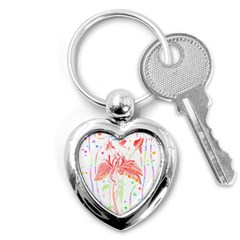 Flowers Illustration T- Shirtflowers T- Shirt (4) Key Chain (heart) by EnriqueJohnson