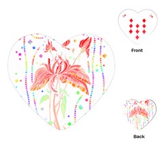 Flowers Illustration T- Shirtflowers T- Shirt (4) Playing Cards Single Design (heart)