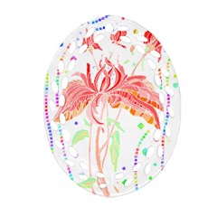 Flowers Illustration T- Shirtflowers T- Shirt (4) Oval Filigree Ornament (two Sides)