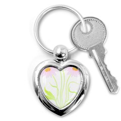 Flowers Illustration T- Shirtflowers T- Shirt (5) Key Chain (heart) by EnriqueJohnson