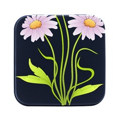 Flowers Illustration T- Shirtflowers T- Shirt (5) Square Metal Box (black)