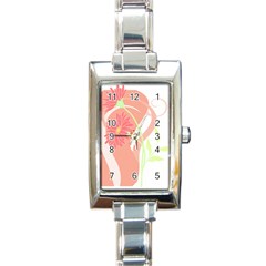 Flowers Illustration T- Shirtflowers T- Shirt (6) Rectangle Italian Charm Watch by EnriqueJohnson