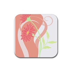 Flowers Illustration T- Shirtflowers T- Shirt (6) Rubber Coaster (square) by EnriqueJohnson