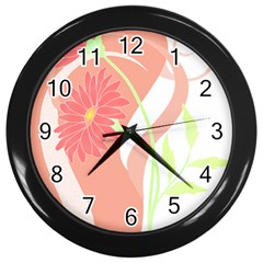 Flowers Illustration T- Shirtflowers T- Shirt (6) Wall Clock (black) by EnriqueJohnson