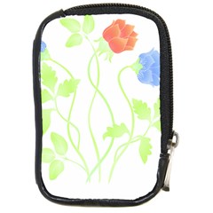 Flowers Illustration T- Shirtflowers T- Shirt (7) Compact Camera Leather Case by EnriqueJohnson