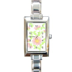 Flowers Illustration T- Shirtflowers T- Shirt (8) Rectangle Italian Charm Watch