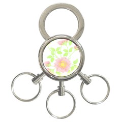 Flowers Illustration T- Shirtflowers T- Shirt (8) 3-Ring Key Chain