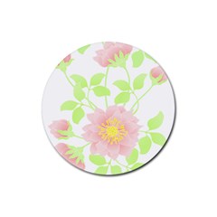 Flowers Illustration T- Shirtflowers T- Shirt (8) Rubber Coaster (Round)