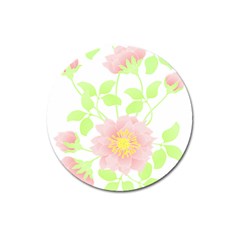 Flowers Illustration T- Shirtflowers T- Shirt (8) Magnet 3  (Round)