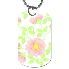 Flowers Illustration T- Shirtflowers T- Shirt (8) Dog Tag (One Side)