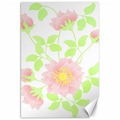 Flowers Illustration T- Shirtflowers T- Shirt (8) Canvas 20  x 30 