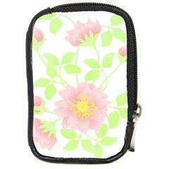 Flowers Illustration T- Shirtflowers T- Shirt (8) Compact Camera Leather Case by EnriqueJohnson