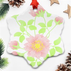 Flowers Illustration T- Shirtflowers T- Shirt (8) Snowflake Ornament (Two Sides)