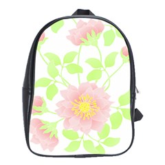 Flowers Illustration T- Shirtflowers T- Shirt (8) School Bag (XL)