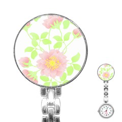 Flowers Illustration T- Shirtflowers T- Shirt (8) Stainless Steel Nurses Watch