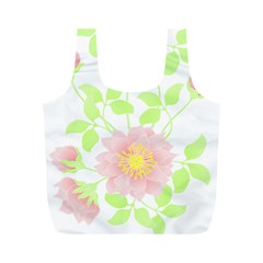 Flowers Illustration T- Shirtflowers T- Shirt (8) Full Print Recycle Bag (M)