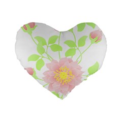 Flowers Illustration T- Shirtflowers T- Shirt (8) Standard 16  Premium Flano Heart Shape Cushions