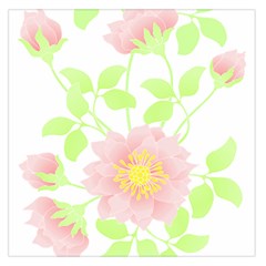 Flowers Illustration T- Shirtflowers T- Shirt (8) Square Satin Scarf (36  x 36 )