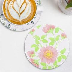 Flowers Illustration T- Shirtflowers T- Shirt (8) Uv Print Round Tile Coaster by EnriqueJohnson