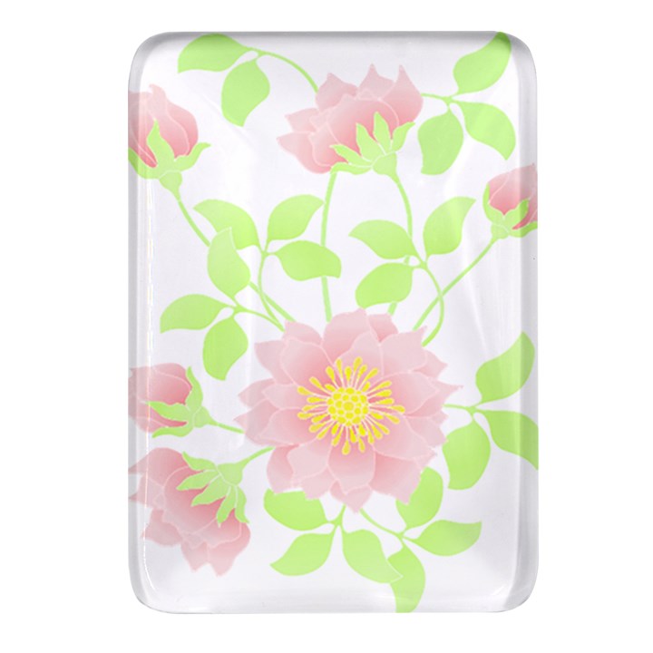 Flowers Illustration T- Shirtflowers T- Shirt (8) Rectangular Glass Fridge Magnet (4 pack)