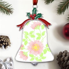 Flowers Illustration T- Shirtflowers T- Shirt (8) Metal Holly Leaf Bell Ornament