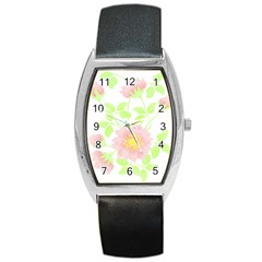 Flowers Illustration T- Shirtflowers T- Shirt (8) Barrel Style Metal Watch by EnriqueJohnson