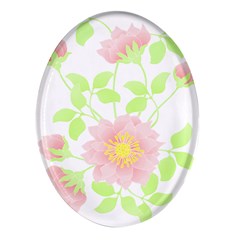 Flowers Illustration T- Shirtflowers T- Shirt (8) Oval Glass Fridge Magnet (4 Pack) by EnriqueJohnson