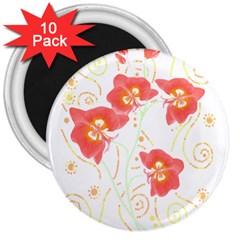 Flowers Illustration T- Shirtflowers T- Shirt 3  Magnets (10 Pack)  by EnriqueJohnson