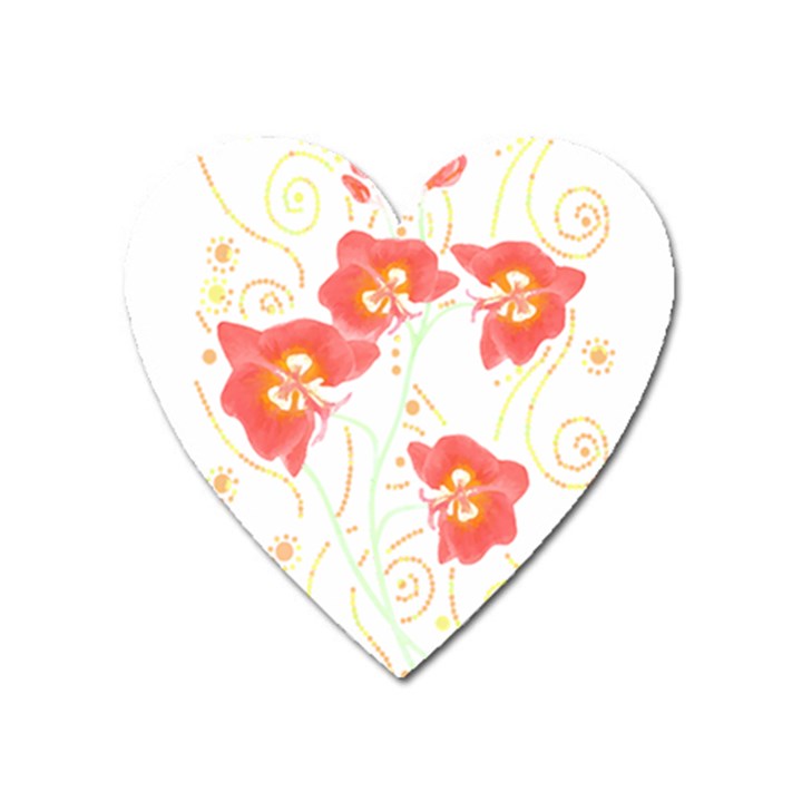 Flowers Illustration T- Shirtflowers T- Shirt Heart Magnet