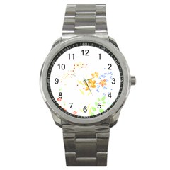 Flowers Lover T- Shirtflowers T- Shirt (1) Sport Metal Watch