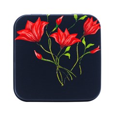 Flowers Lover T- Shirtflowers T- Shirt (2) Square Metal Box (black)