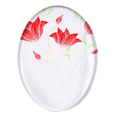 Flowers Lover T- Shirtflowers T- Shirt (2) Oval Glass Fridge Magnet (4 Pack) by EnriqueJohnson