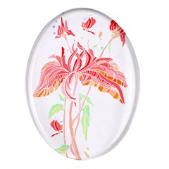 Flowers Lover T- Shirtflowers T- Shirt (3) Oval Glass Fridge Magnet (4 Pack)