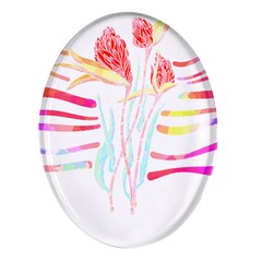 Flowers Lover T- Shirtflowers T- Shirt (4) Oval Glass Fridge Magnet (4 Pack) by EnriqueJohnson