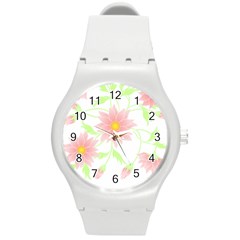 Flowers Lover T- Shirtflowers T- Shirt (5) Round Plastic Sport Watch (m) by EnriqueJohnson