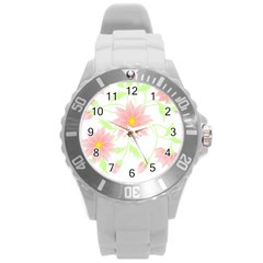 Flowers Lover T- Shirtflowers T- Shirt (5) Round Plastic Sport Watch (l) by EnriqueJohnson