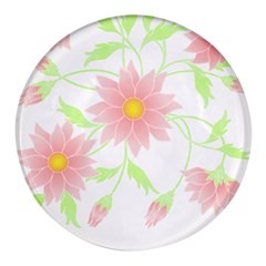 Flowers Lover T- Shirtflowers T- Shirt (5) Round Glass Fridge Magnet (4 Pack) by EnriqueJohnson