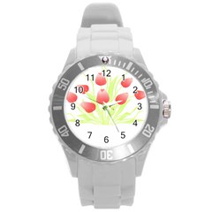 Flowers Lover T- Shirtflowers T- Shirt (7) Round Plastic Sport Watch (l) by EnriqueJohnson