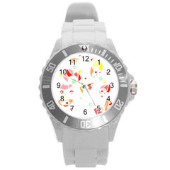 Flowers Lover T- Shirtflowers T- Shirt (9) Round Plastic Sport Watch (l) by EnriqueJohnson