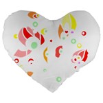 Flowers Lover T- Shirtflowers T- Shirt (9) Large 19  Premium Heart Shape Cushions Front