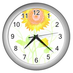 Flowers Lover T- Shirtflowers T- Shirt Wall Clock (silver) by EnriqueJohnson