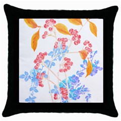 Flowers Pattern T- Shirtflower Pattern Design Drawing T- Shirt Throw Pillow Case (black) by EnriqueJohnson