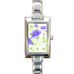 Flowers Pattern T- Shirtflowers T- Shirt Rectangle Italian Charm Watch by EnriqueJohnson